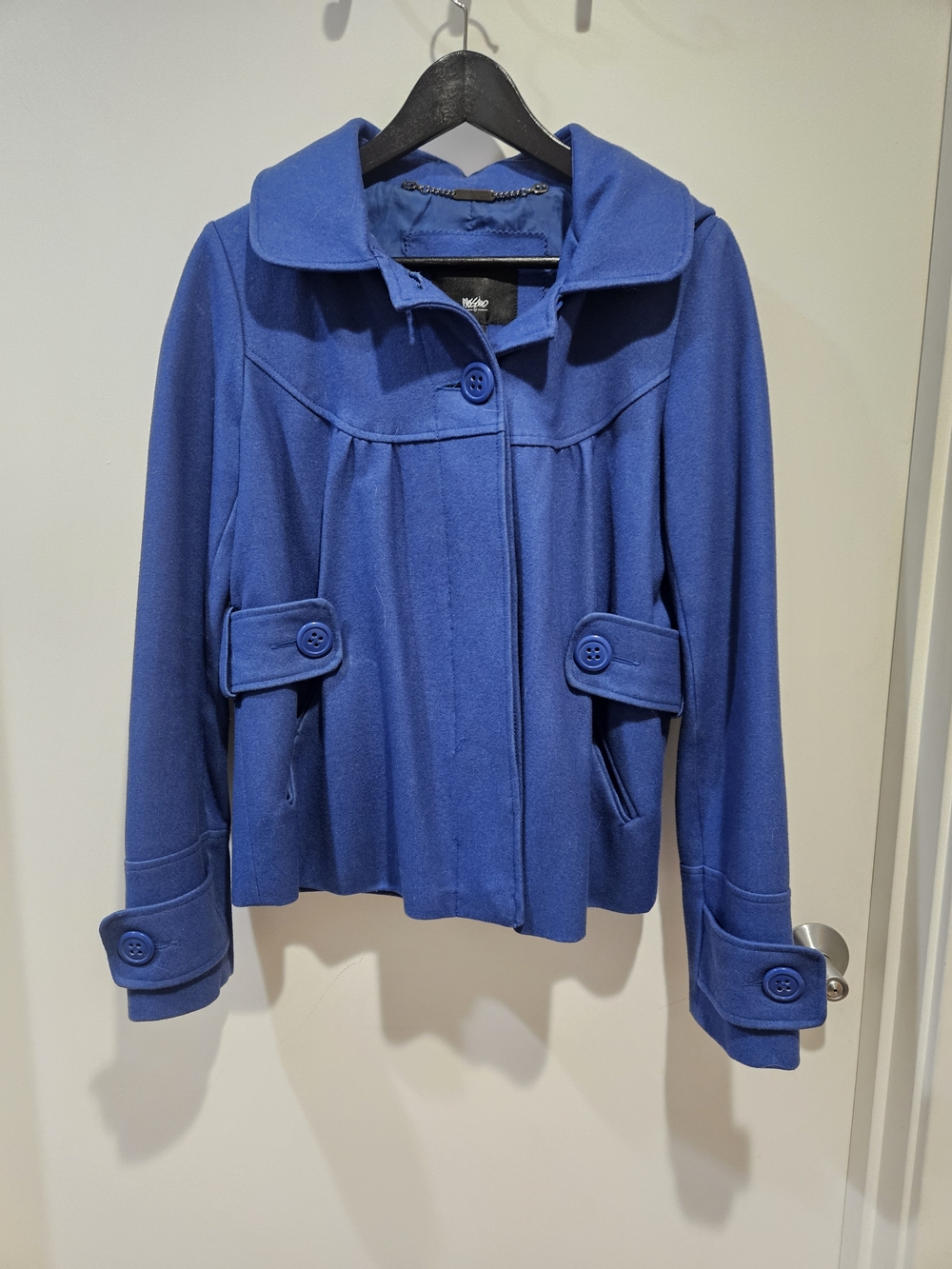 Mossimo Cobalt Blue Short Peacoat with Button Tab Accents